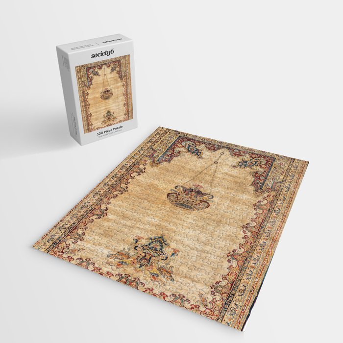 Tabriz  Antique North West Persian Silk Niche Rug Print Jigsaw Puzzle Gallery Image 2