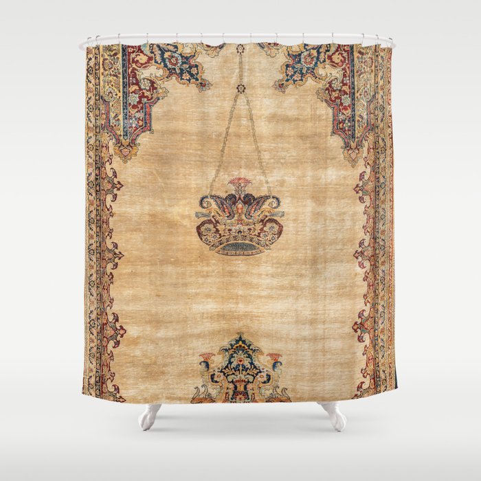 Tabriz  Antique North West Persian Silk Niche Rug Print Shower Curtain Gallery Image 1