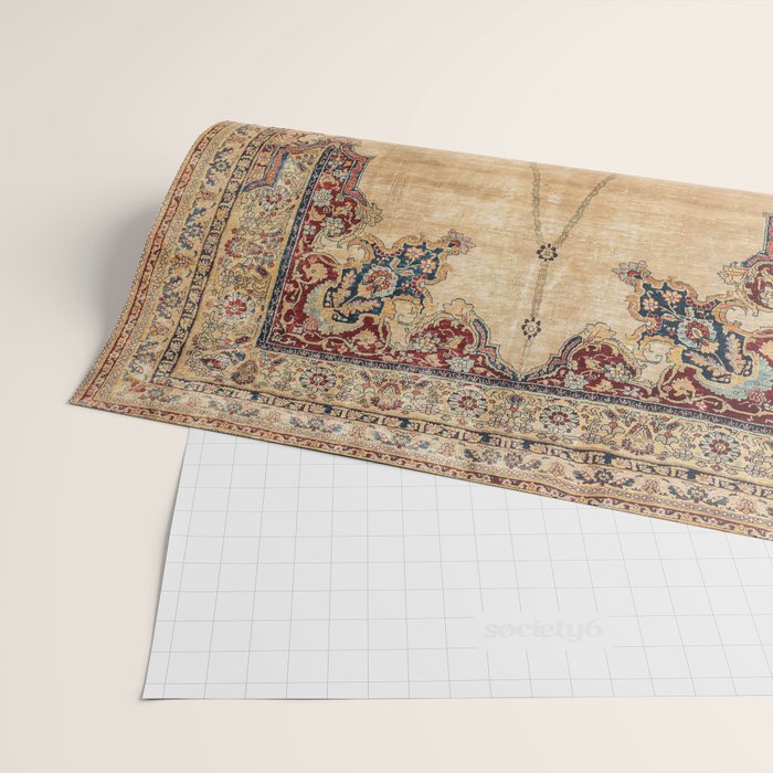 Tabriz  Antique North West Persian Silk Niche Rug Print Wrapping Paper Gallery Image 2