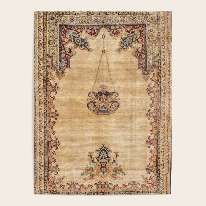 Tabriz  Antique North West Persian Silk Niche Rug Print Poster Gallery Image 4