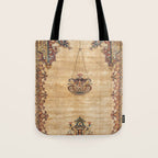 Tabriz  Antique North West Persian Silk Niche Rug Print Tote Bag Gallery Image 1