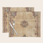 Tabriz  Antique North West Persian Silk Niche Rug Print Placemat Gallery Image 1