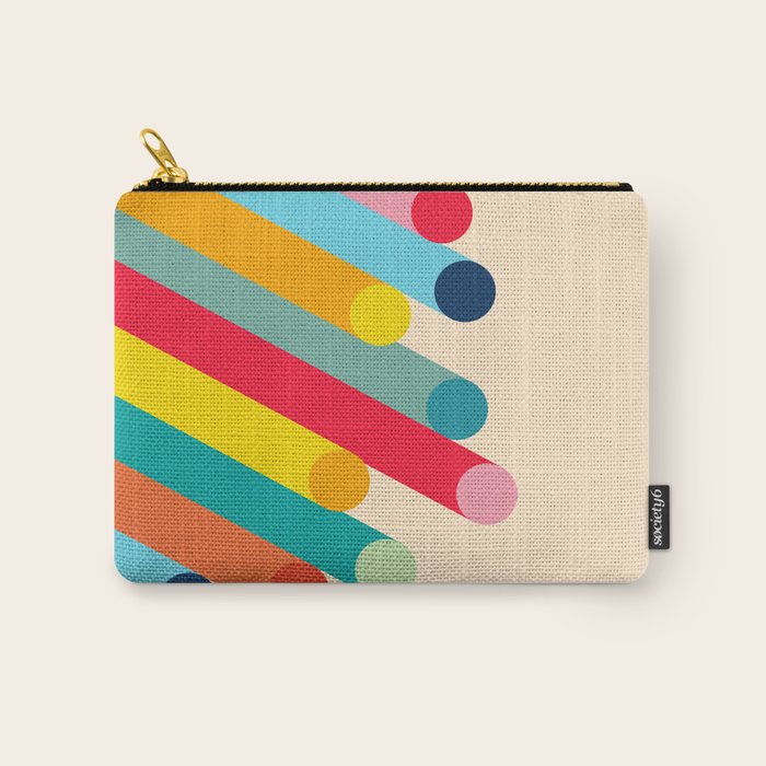 Retro Mid Century Beams | Bauhaus Geometric Pattern Carry All Pouch Gallery Image 1