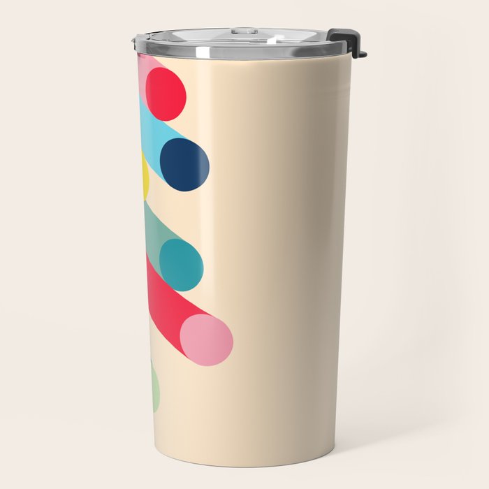 Retro Mid Century Beams | Bauhaus Geometric Pattern Travel Mug Gallery Image 2