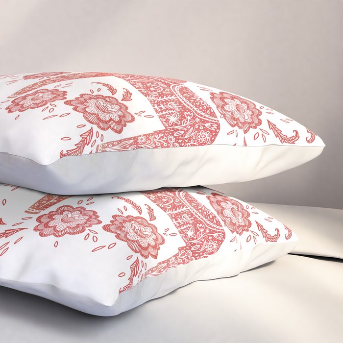Swedish Dala Horse Red Pillow Sham Gallery Image 3
