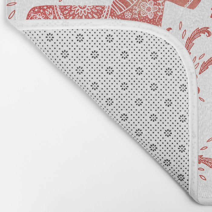 Swedish Dala Horse Red Bath Mat Gallery Image 2