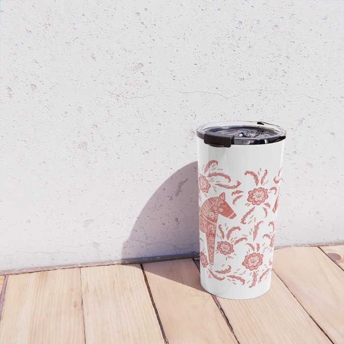 Swedish Dala Horse Red Travel Mug Gallery Image 4