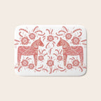 Swedish Dala Horse Red Bath Mat Gallery Image 1
