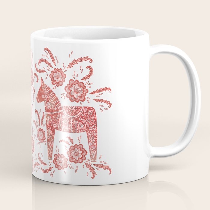 Swedish Dala Horse Red Coffee Mug Gallery Image 1