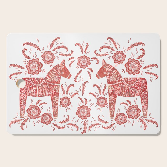 Swedish Dala Horse Red Cutting Board Gallery Image 1