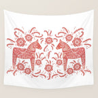 Swedish Dala Horse Red Wall Tapestry Gallery Image 4