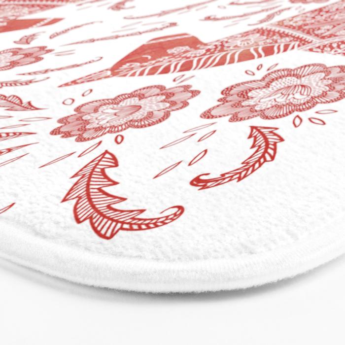 Swedish Dala Horse Red Bath Mat Gallery Image 3