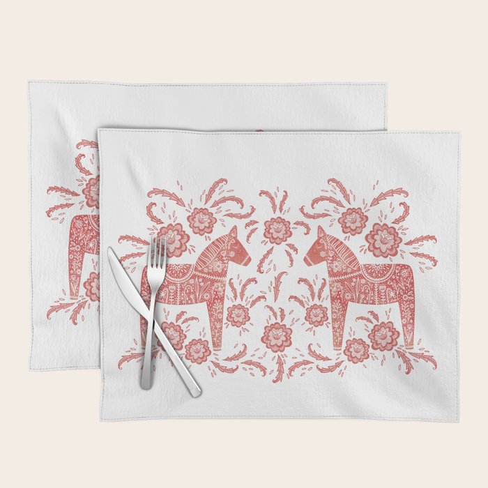 Swedish Dala Horse Red Placemat Gallery Image 1