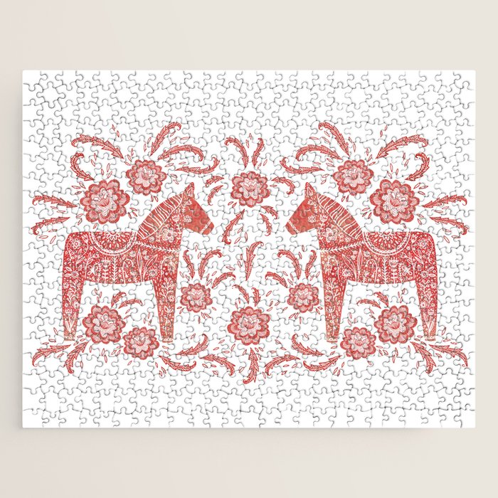 Swedish Dala Horse Red Jigsaw Puzzle Gallery Image 1