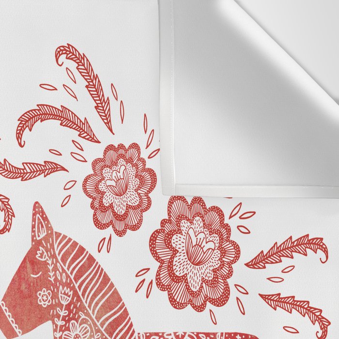 Swedish Dala Horse Red Wall Tapestry Gallery Image 3