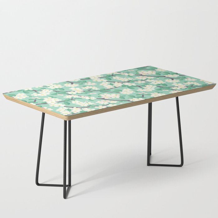 Apple Blossoms Pattern on Green Coffee Table Gallery Image 1