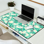 Apple Blossoms Pattern on Green Desk Mat Gallery Image 2