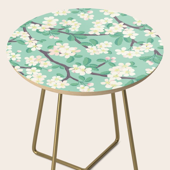 Apple Blossoms Pattern on Green Side Table Gallery Image 2