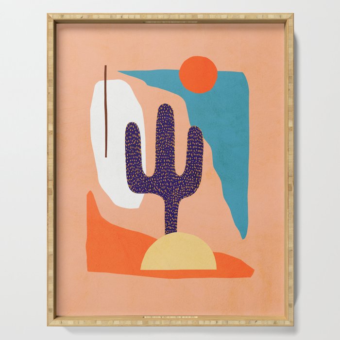 Tropical Cactus in full colour Serving Tray Gallery Image 1
