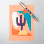 Tropical Cactus in full colour Wrapping Paper Gallery Image 1