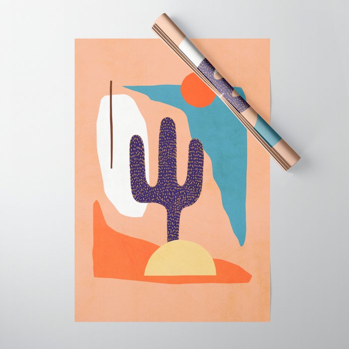 Tropical Cactus in full colour Wrapping Paper Gallery Image 1