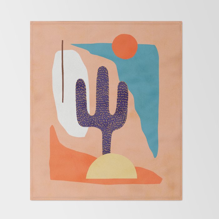 Tropical Cactus in full colour Throw Blanket Gallery Image 2
