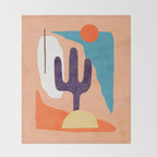 Tropical Cactus in full colour Throw Blanket Gallery Image 2