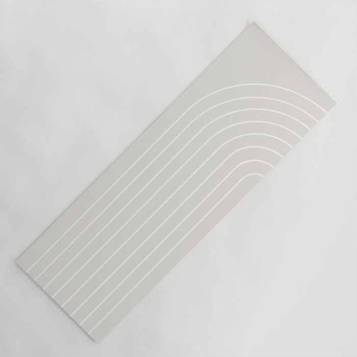 Minimal Arch II Natural Off White Modern Geometric Lines Yoga Mat Gallery Image 1