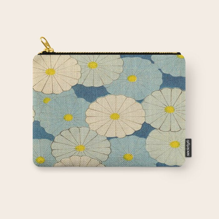 Shin-Bijutsukai - Japanese Design Blue Floral Pattern Carry All Pouch Gallery Image 1