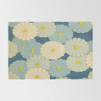 Shin-Bijutsukai - Japanese Design Blue Floral Pattern Rug Gallery Image 2