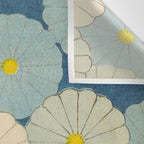 Shin-Bijutsukai - Japanese Design Blue Floral Pattern Wall Tapestry Gallery Image 3