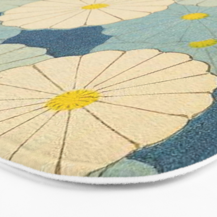 Shin-Bijutsukai - Japanese Design Blue Floral Pattern Bath Mat Gallery Image 3