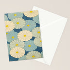 Shin-Bijutsukai - Japanese Design Blue Floral Pattern Stationery Card Gallery Image 2