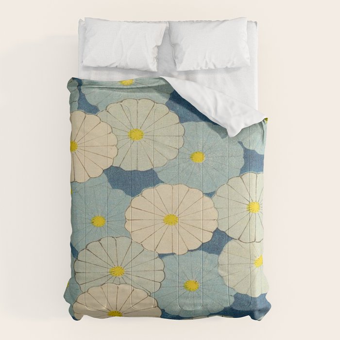 Shin-Bijutsukai - Japanese Design Blue Floral Pattern Comforter Gallery Image 1