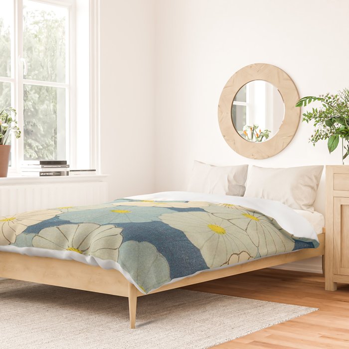 Shin-Bijutsukai - Japanese Design Blue Floral Pattern Duvet Cover Gallery Image 2