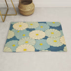 Shin-Bijutsukai - Japanese Design Blue Floral Pattern Rug Gallery Image 1