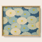 Shin-Bijutsukai - Japanese Design Blue Floral Pattern Serving Tray Gallery Image 1