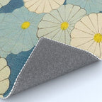 Shin-Bijutsukai - Japanese Design Blue Floral Pattern Rug Gallery Image 4