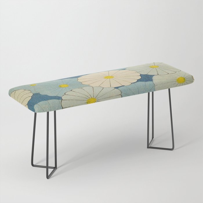 Shin-Bijutsukai - Japanese Design Blue Floral Pattern Bench Gallery Image 1