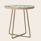 Shin-Bijutsukai - Japanese Design Blue Floral Pattern Side Table Gallery Image 1