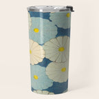 Shin-Bijutsukai - Japanese Design Blue Floral Pattern Travel Mug Gallery Image 2