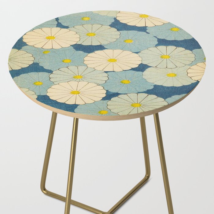Shin-Bijutsukai - Japanese Design Blue Floral Pattern Side Table Gallery Image 2