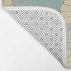 Shin-Bijutsukai - Japanese Design Blue Floral Pattern Bath Mat Gallery Image 2