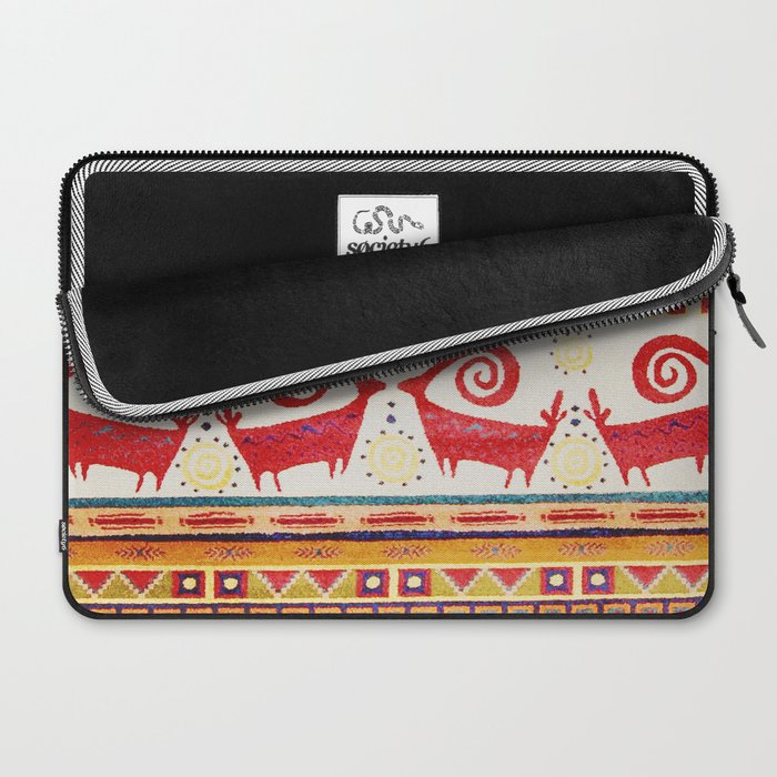 Antique Persian Rug Print With Abstract Quadrupeds Laptop Sleeve Gallery Image 2