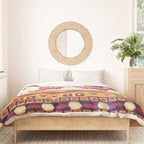 Antique Persian Rug Print With Abstract Quadrupeds Duvet Cover Gallery Image 3