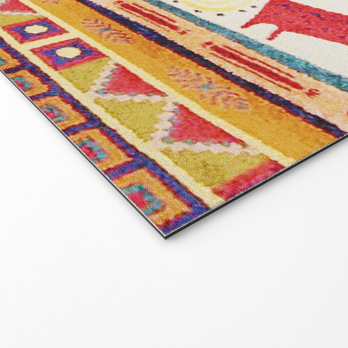 Antique Persian Rug Print With Abstract Quadrupeds Welcome Mat Gallery Image 2