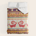 Antique Persian Rug Print With Abstract Quadrupeds Duvet Cover Gallery Image 6