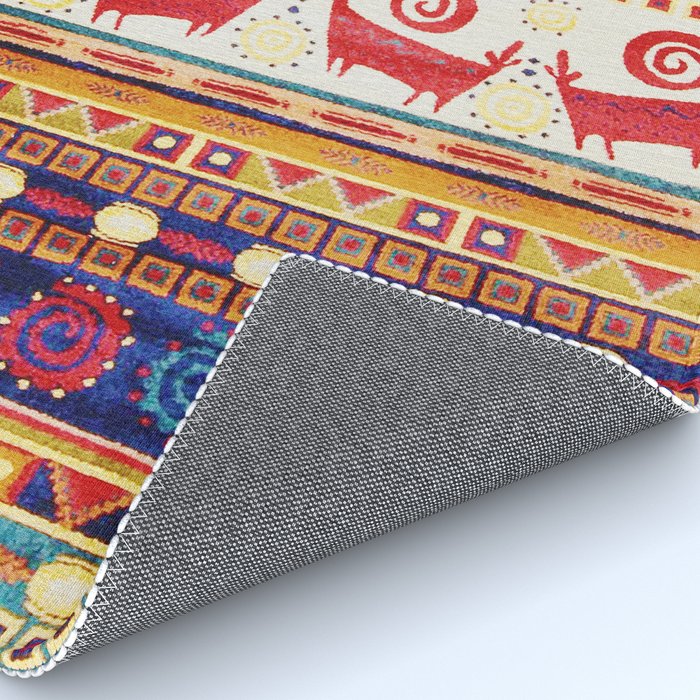 Antique Persian Rug Print With Abstract Quadrupeds Rug Gallery Image 4