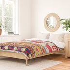 Antique Persian Rug Print With Abstract Quadrupeds Duvet Cover Gallery Image 2