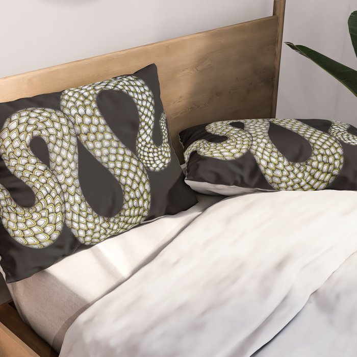 Snake's Charm in Black Pillow Sham Gallery Image 2